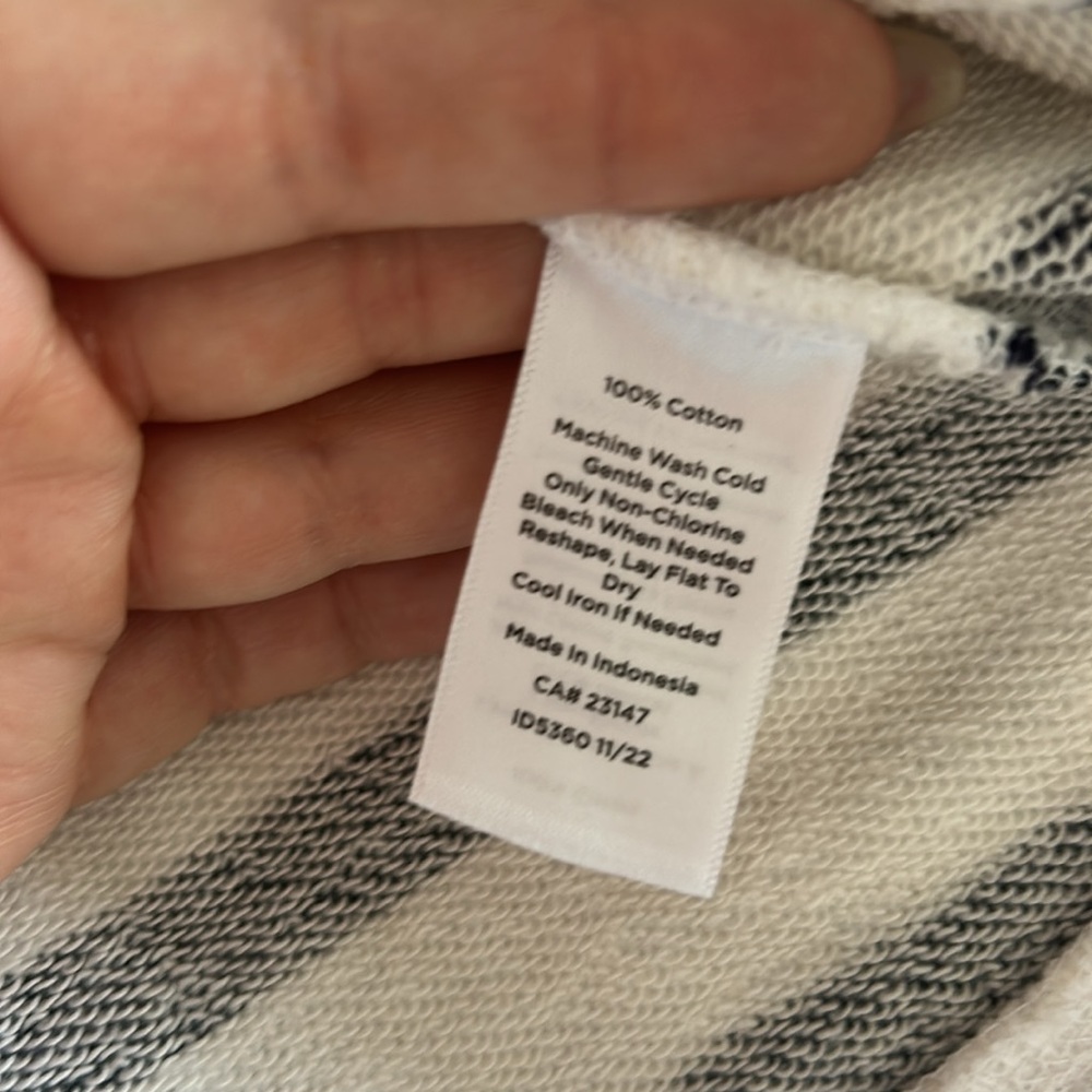Talbots Black and White Zip Up Sweater with Stripes - XL - Picture 5 of 5